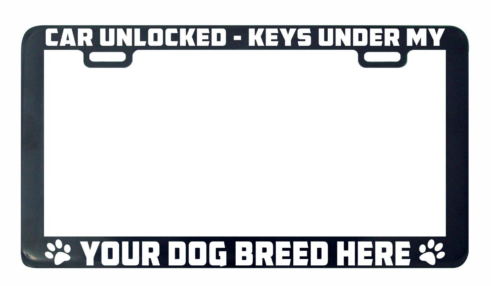 Car Unlocked Key Under My Dog Breed Custom Personalized License Plate-
s... - $6.26