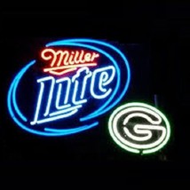 New Miller Lite Green Bay Packers Beer Lamp Light Bar Neon Sign 24&quot;x20&quot; - £199.24 GBP