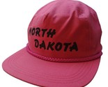 Vintage North Dakota Spellout Regolabile Nylon Sfera Cappello - $11.23