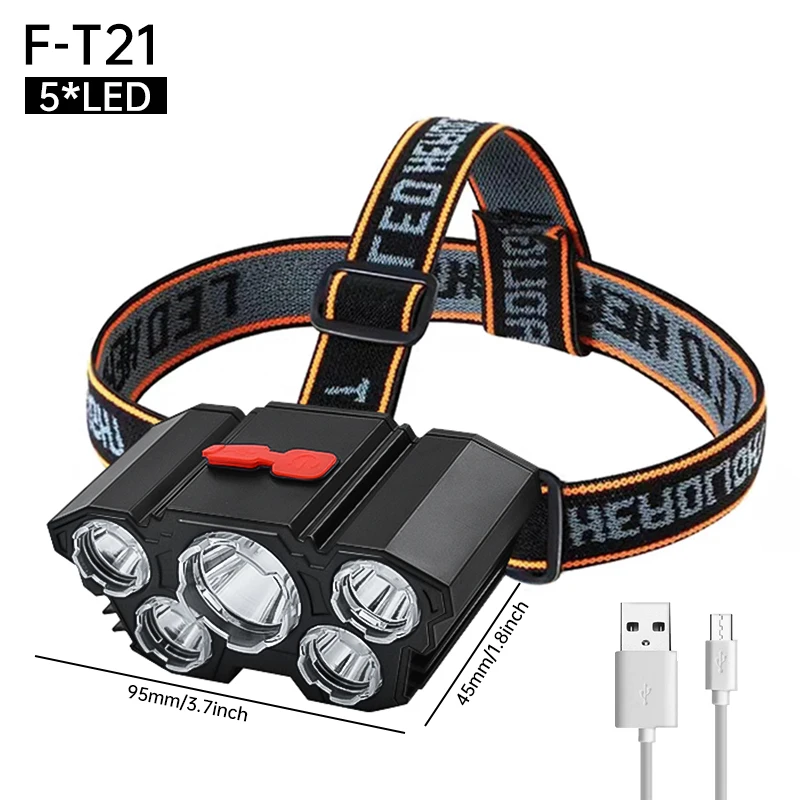 Usb Rechargeable Led Headlight Super Bright 5 Wor Modes Headlamp Waterproof Head - $29.20