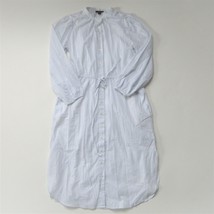 NWT J.Crew Tie-waist Cotton Voile Midi in Sheer Blue Deck Stripe Shirt Dress 2 - £34.26 GBP