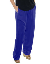Plus Size Easy Pant Solid PERIWINKLE BLUE Crinkle Rayon  0X 1X 2X 3X 4X ... - $84.00+