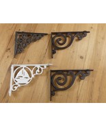 4 Shelf Brackets Cast Iron Rustic Welding **READ** BROKEN ENDS REPURPOSE - $34.10 CAD