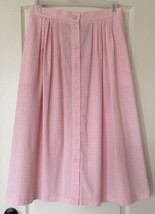 Napa Valley Women Elastic Waist Button Front 16 Pink Pleated Long Skirt NWT $40 - £28.18 GBP