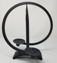 Industrial Floating Iron Candle Holder Stand Round Minimalist Design Imperfect - $28.45