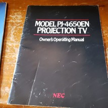 NEC PROJECTION TELEVISION Operating Manual booklet # PJ-4650EN / 465O - $22.79