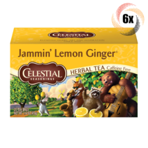 6x Boxes Celestial Jammin' Lemon Ginger Herbal Tea | 20 Bags Each | 1.6oz - $34.77