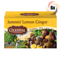 6x Boxes Celestial Jammin&#39; Lemon Ginger Herbal Tea | 20 Bags Each | 1.6oz - £27.35 GBP