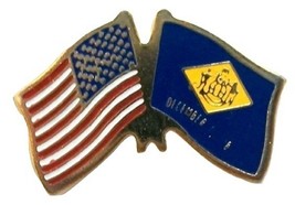 United States Flag and Delaware State Flag Hat Tac or Lapel Pin - $6.58