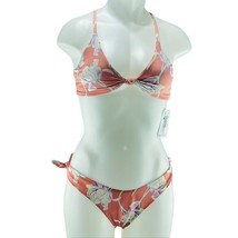 Dippin Daisys Swimsuit Peach Floral Side Tied Bikini Women Size S/M New $92 - £23.73 GBP