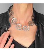 Vintage Silver Spiral Chain Necklace! Stunning Silver Unique Chain! Make... - $18,903.21 MXN