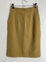 Vtg 90s Liz Claiborne 6 Mustard Yellow 100% Wool Pencil Skirt - £22.77 GBP