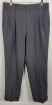 Vtg Brooks Brothers Brooksease Gray Wool Dress Pants Trousers 35 - £17.34 GBP