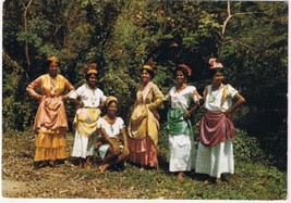 Martinique Caribbean Island Postcard Creole Costumes  - £6.30 GBP