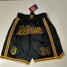 Kobe Bryant 8 24 Lakers Mamba Black Basketball Shorts All Stitched - £39.42 GBP