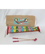 Vintage Sanyo Metallic Xylophone w/ Folding stand, Wooden Mallets &amp; Box ... - £39.88 GBP