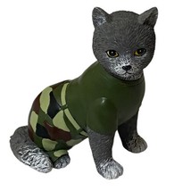 Hamilton Collection Leatherneck Purr-Ide Cat Paws Salute USMC Marine Figurine - £20.83 GBP