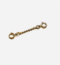 1” Bead 18k  yellow GOLD Extender /Safety Chain  Necklace Bracelet spring lock - £31.84 GBP