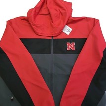 Colosseum Mens L NCAA Nebraska Cornhuskers Full Zip Hoodie Jacket Red Black Gray - £29.01 GBP