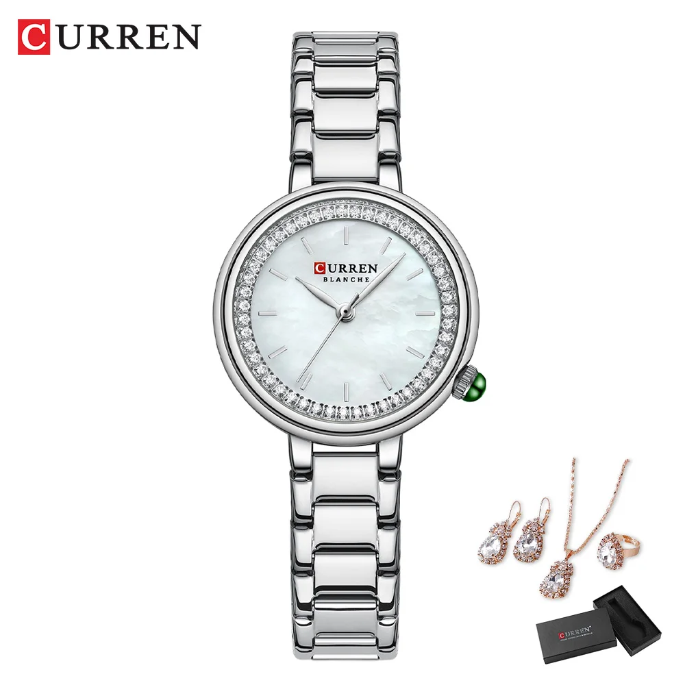  Watch Women Ring Necklace Earrings Rhinestone  Wristwatch Female Casual... - $44.00