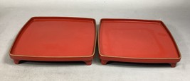 Set Of 2 Red Lacquer Tray Vintage Japanese Lacquered Trays - €17,10 EUR
