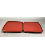 Set Of 2 Red Lacquer Tray Vintage Japanese Lacquered Trays - €17,10 EUR