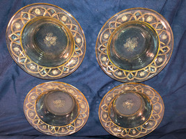 4 Amber Rosemary 5 Inch Berry Bowls Depression Glass Mint - £19.18 GBP
