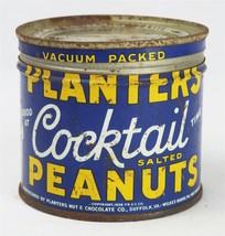 ORIGINAL Vintage 1938 Planters 8 oz Cocktail Peanuts Tin - £38.94 GBP