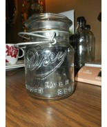 Vintage DREY Ever Improved Seal Pint Jar, Glass Lid, and Great Working Bale - £7.97 GBP