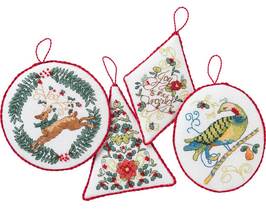 DIY Bucilla Holiday Blooms Christmas Counted Cross Stitch Ornament Kit 8... - $24.95