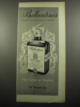 1955 Ballantine&#39;s Scotch Advertisement - The crest of quality - £14.55 GBP