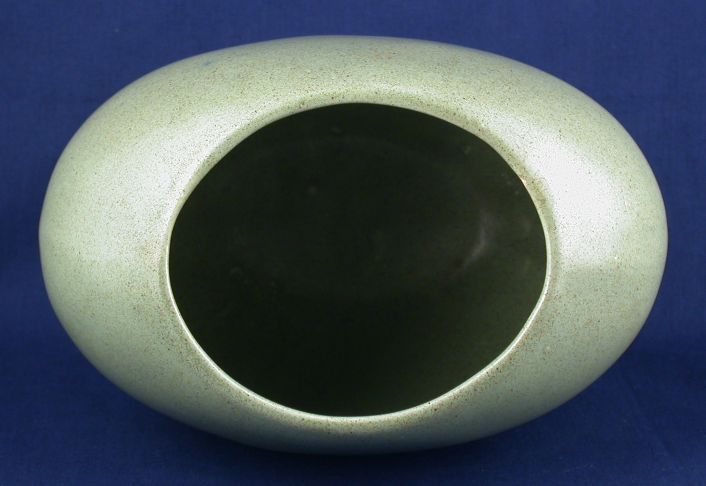 Haeger Pottery Oval Vase Speckled Sage Green Matte Finish Planter Item image 3