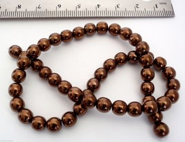 50 6mm Czech Glass Round Beads: Dark Bronze - £2.75 GBP