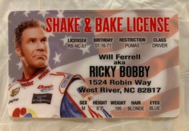 Ricky Bobby Talladega Nights Movie Shake &amp; Bake Will Ferrell drivers license ID - £7.00 GBP