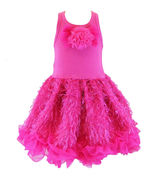 Posh Sparkly Fuchsia Eyelash Chiffon Pink Tutu Dress, 6M-5/6 USA Cupcake... - £40.21 GBP+