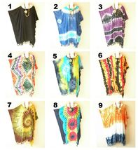 LG1 Tie Dye Summer Batwing 42" Midi Kaftan Dolman Women Abaya Dress Up t... - $29.90