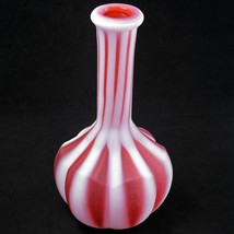Cranberry and white stripe cased glass barber bottle late 19th century - £82.26 GBP