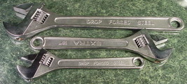 3pc Jumbo Adjustable Wrench Set 15&quot; 18&quot; 24&quot; Heavy Duty CR-V Big Wr Inch Metric - £95.91 GBP
