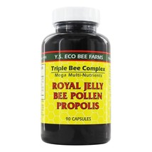 YS Organic Bee Farms Triple Bee Complex Royal Jelly Bee Pollen Propolis, 90 Caps - $19.05