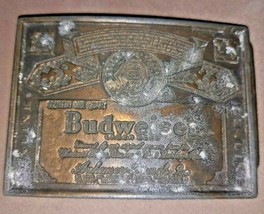 Anheuser Busch Budweiser Brass Belt Buckle King Of Beers  - $16.82