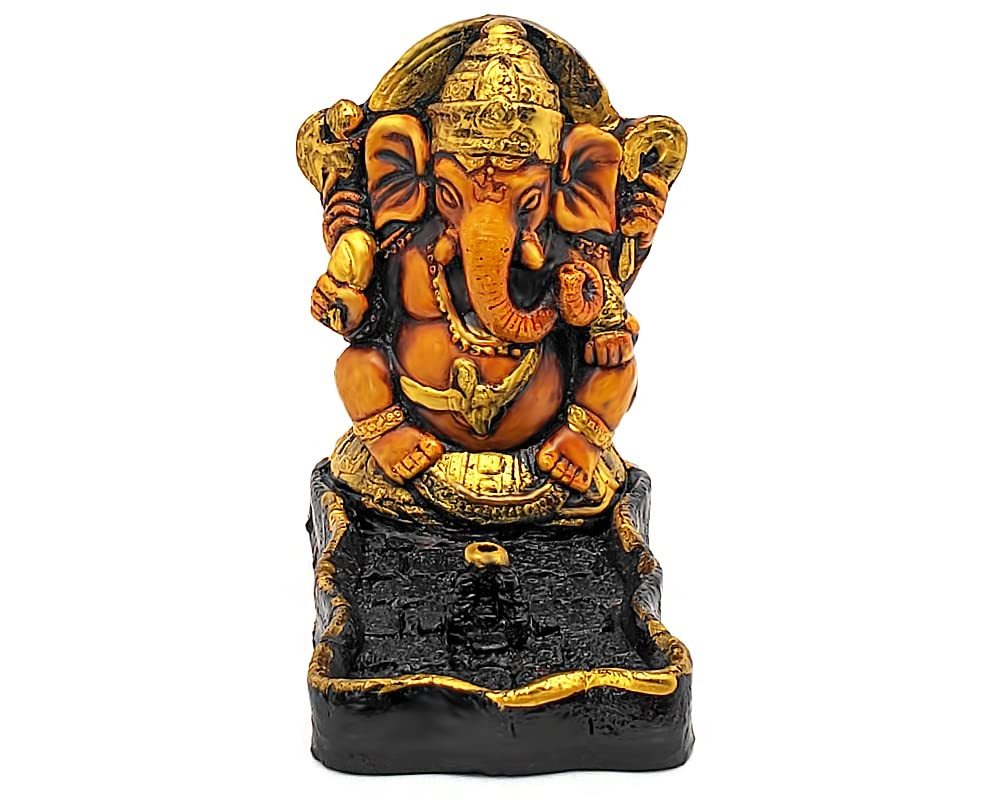 Ganesha Elephant Tall Long Incense Stick Holder Ash Tray Burner Meditati... - £18.63 GBP