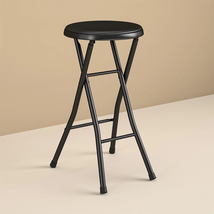 24" Vinyl Padded Folding Stool, Black - $35.90