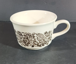 Vintage ROYAL CHINA JEANNETTE COFFEE CUP MUG SUSSEX Brown Flowers Ironware - $8.54