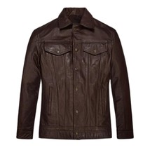 Refined Button Cuffed Leather Shirt - $87.50