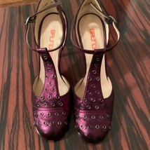 Pre-owned BRUNO FRISONI Purple Leather High Heel Mary Jane Sz 6 - £91.90 GBP