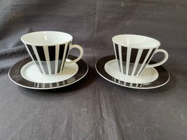 Set 2 Design Allemand Bavaria J.Kronester Porcelaine Tasses Et Soucoupes - £46.11 GBP