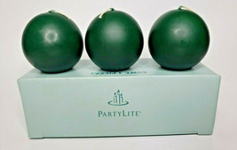 PartyLite 3 Round 2&quot; Ball Candles New in Box  Frosted Pineberry P4H/Q23591 - £13.53 GBP