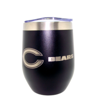 Chicago Bears Etched Logo Stemless Wine Hot Cold Tumbler 12 oz Stainless Steel - £19.78 GBP