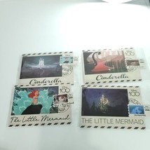 Cinderella Little Mermaid 4 Cards Fun Disney 100 Carnival Postcard Stamp... - $22.76