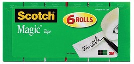 Scotch Magic Tape, Writeable Invisible, 6 Rolls, 3/4&quot; x 1000&quot; - £16.61 GBP